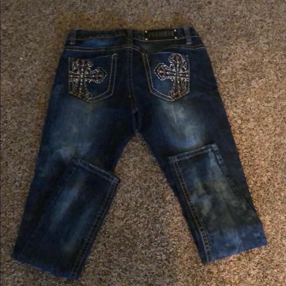 Blue washed premiere jeans